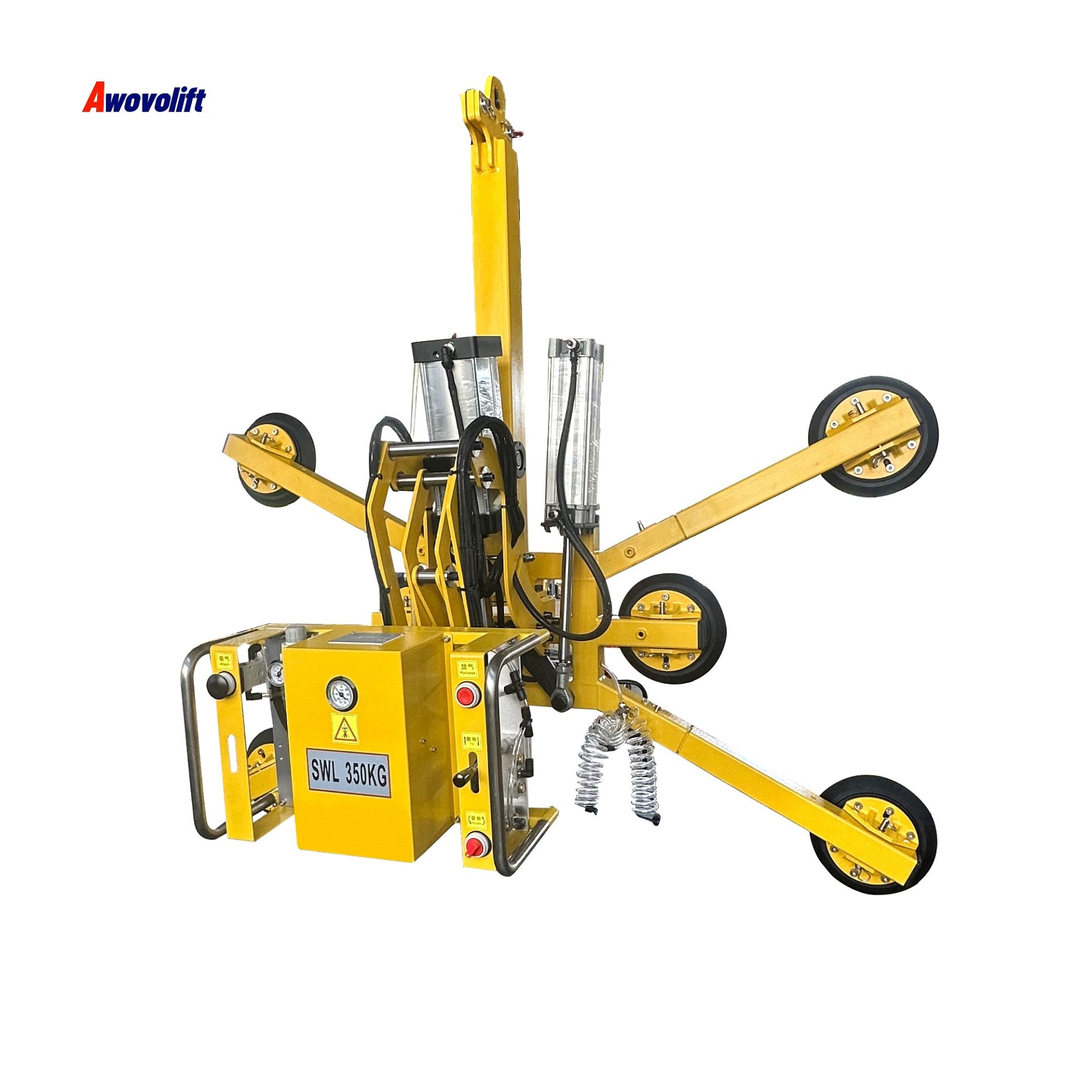 Awovolift Pneumatic Glass Vacuum Suction Cup Lifter Flip Handle Electric Hoist Glass Carrying Suction Handle Line with Jib Crane