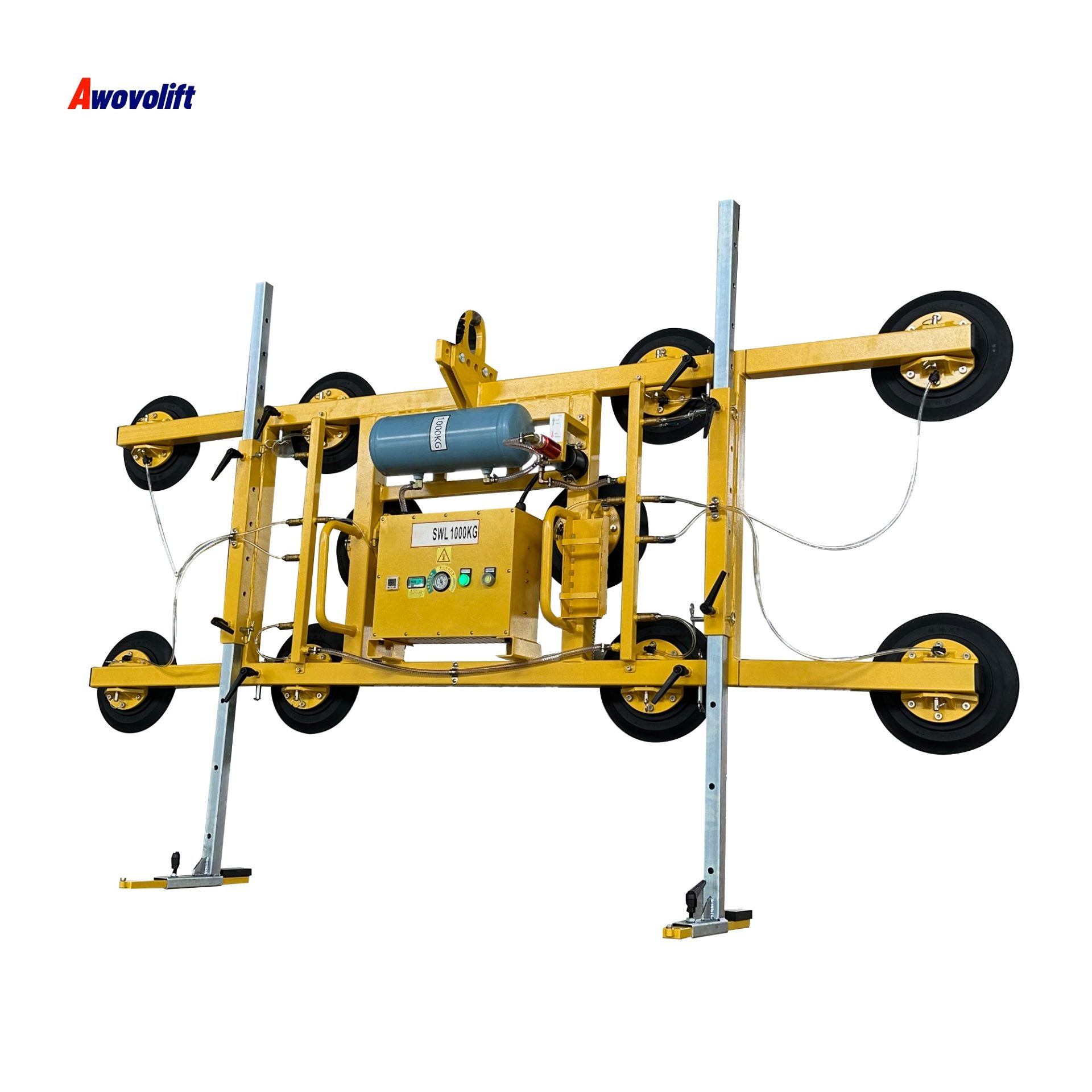 Awovolift Suction Cup Glass Vacuum Lifter for Glass Hollow Line Electric Glass Vacuum Lifting with Towing Hook Hollow 2000kg