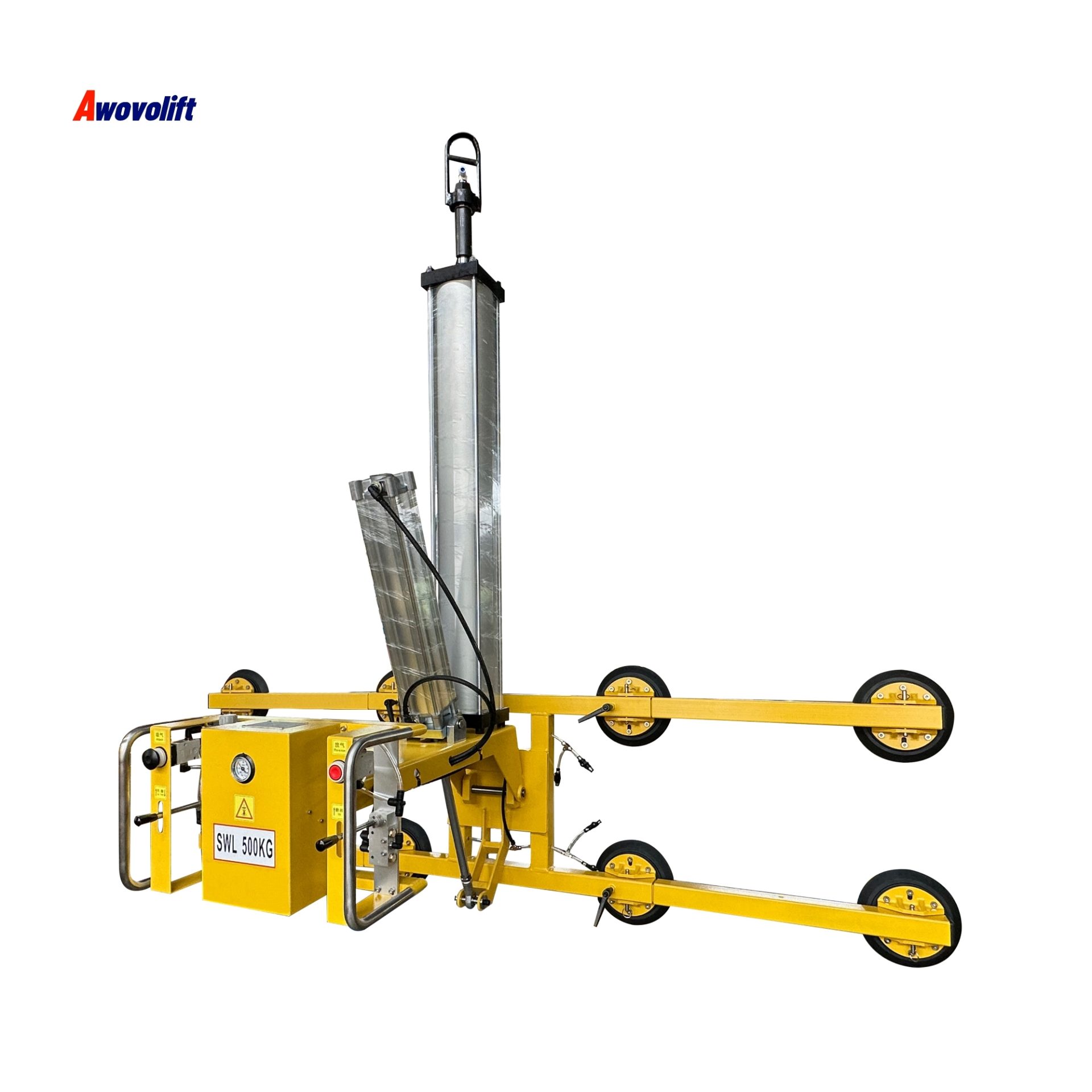 Awovolift Air Power Pneumatic Glass Vacuum Sucker Crane Lifter Heavy Duty Suction Cups for Lifting Handle with Jib Crane 500KG