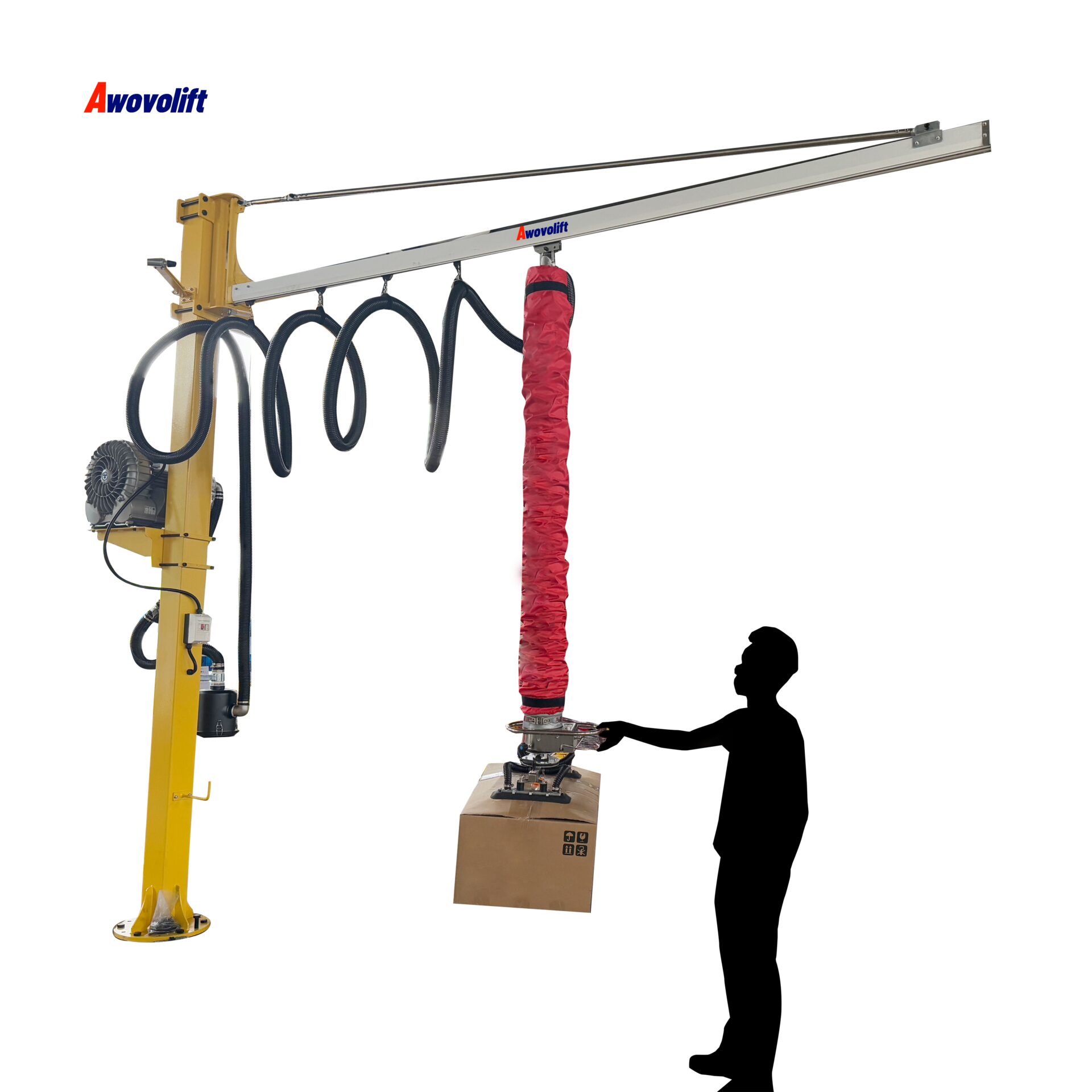 Awovolift Vacuum Tube Lifter Cartoon Box Handing Lifting Device for Flour and Sugar Bag Paint Bucket 100kg