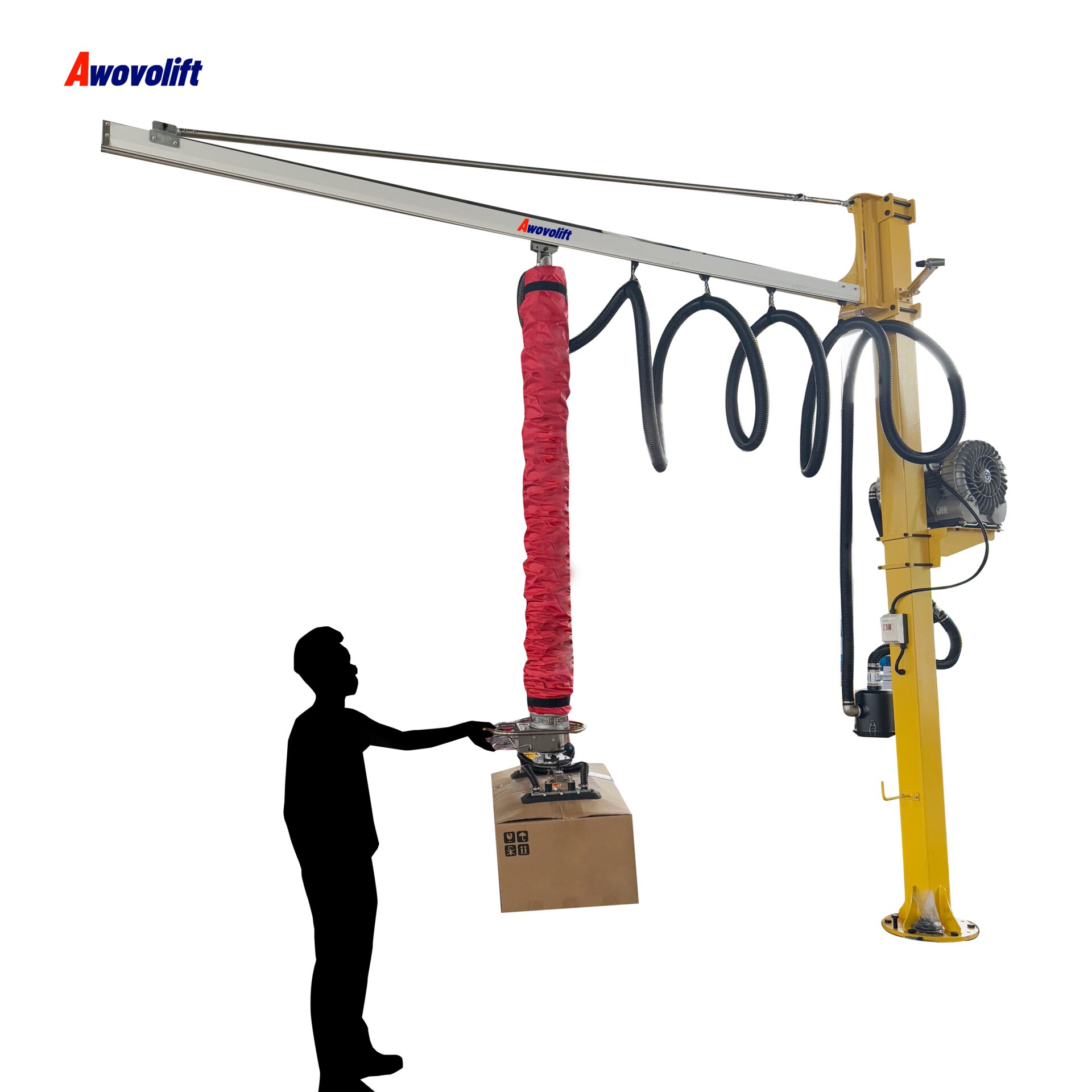 Awovolift Lifting Tube Vacuum Lifter Solution for Drums Buckets Construction Materials Box Bag Lifting Device for Drink Cartons