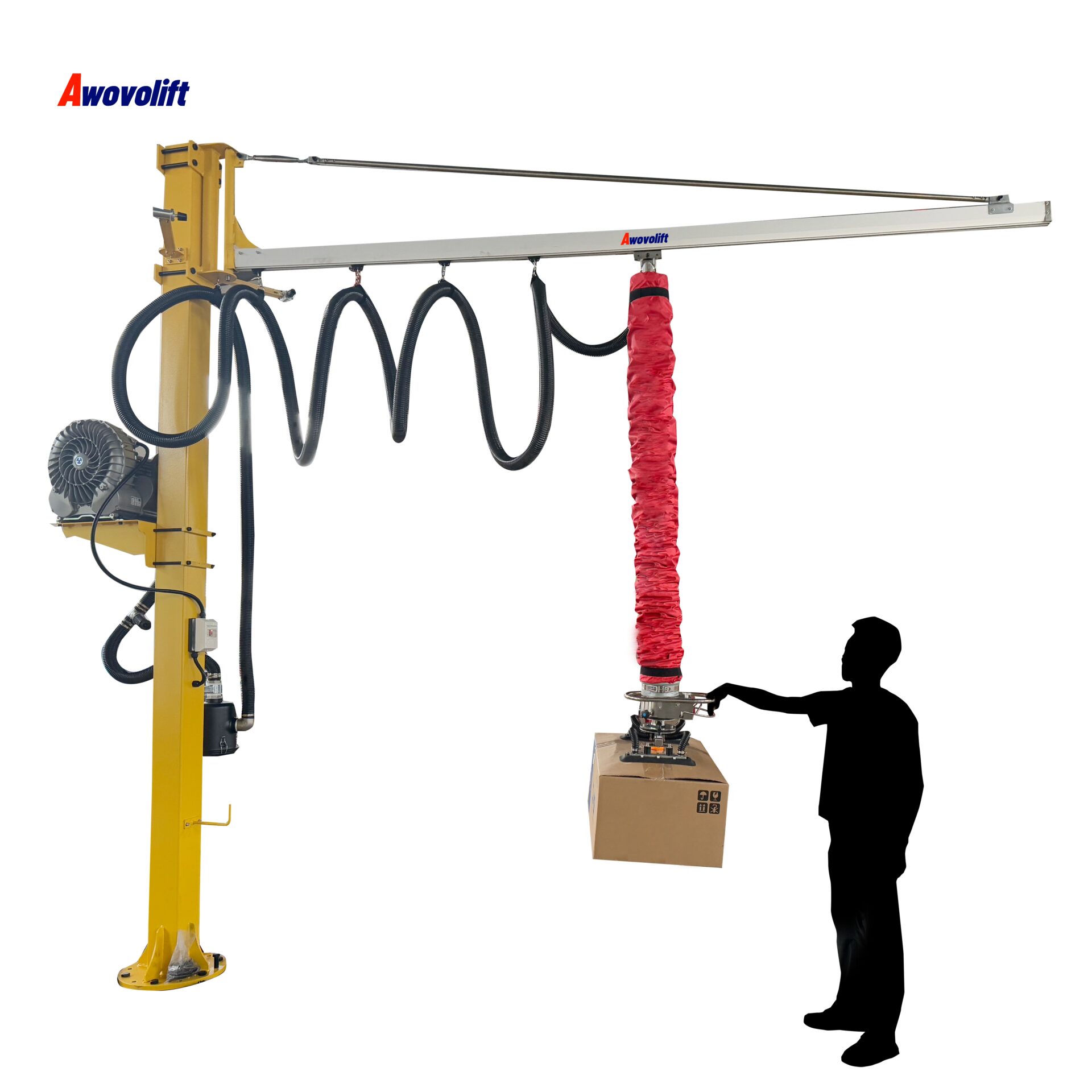 Awovolift Vacuum Tube Lifter Package Material Handling Equipment System Overhead Vacuum Lifter Operator Assisted Lifting 100kg