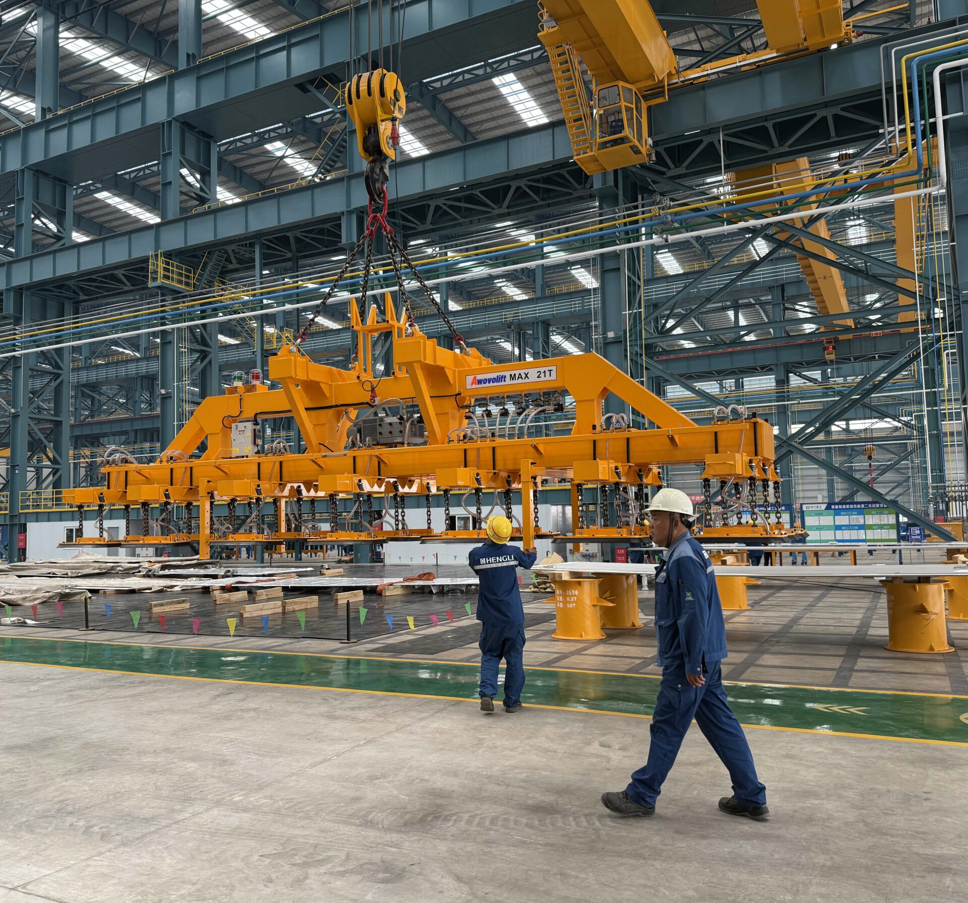 Awovolift 21Tons Huge Plate Sheet Metal Vacuum Lifter for Dockyard Shipyard Heavy Duty Industrial Steel Vacuum Lifting Equipment