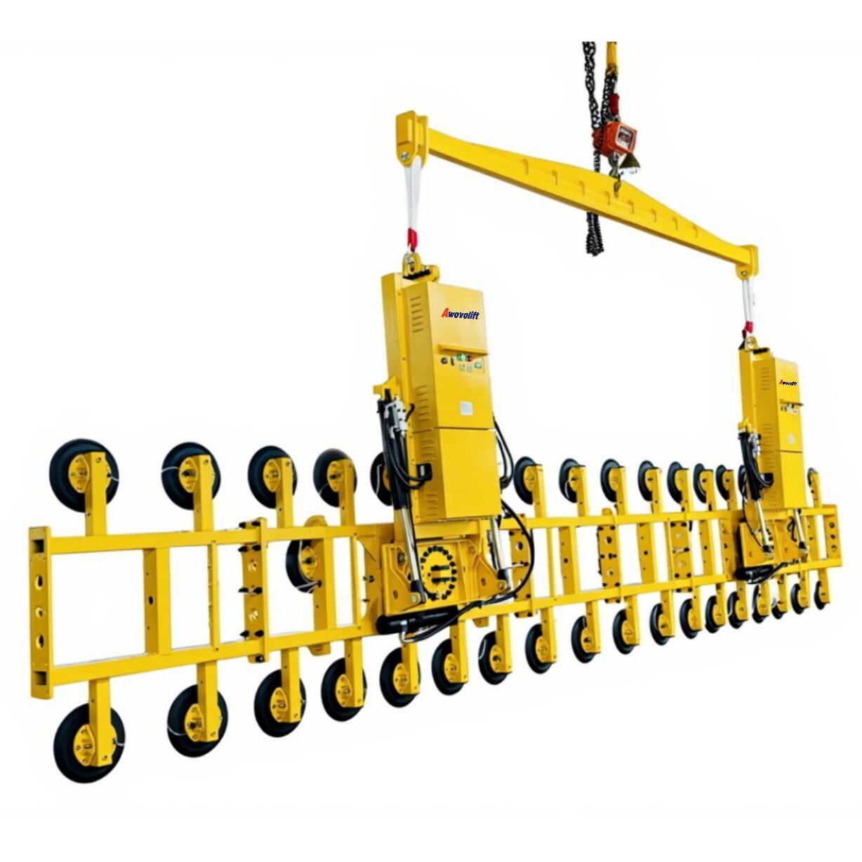 Awovolift Hydraulic Glass Vacuum Lifter Flip Rotate 18*3M Glass CE 5tons Huge Glass Vacuum Lifting Industrial Processing Line
