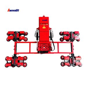 Awovolift Cuvred Flat Glass Installation Hydraulic Vacuum Sucker Lifter Crane Suction Cup Remote Control Flip and Rotate 2-5Tons